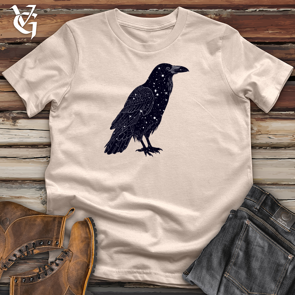 Viking Goods Celestial Raven Silhouette Cotton Tee Tan / L