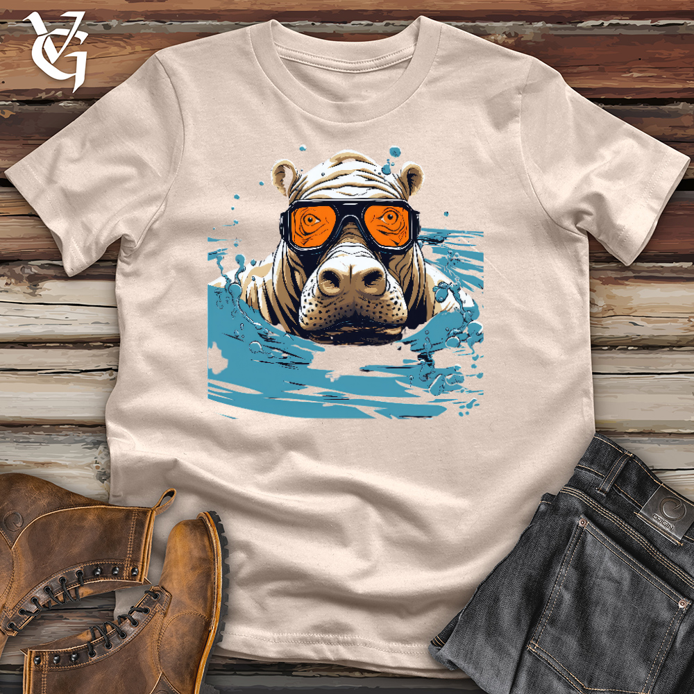 Viking Goods Chillin Hippo Cotton Tee Tan / L