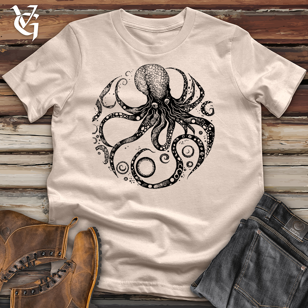 Viking Goods Cycle Of The Octopus Cotton Tee Tan / L