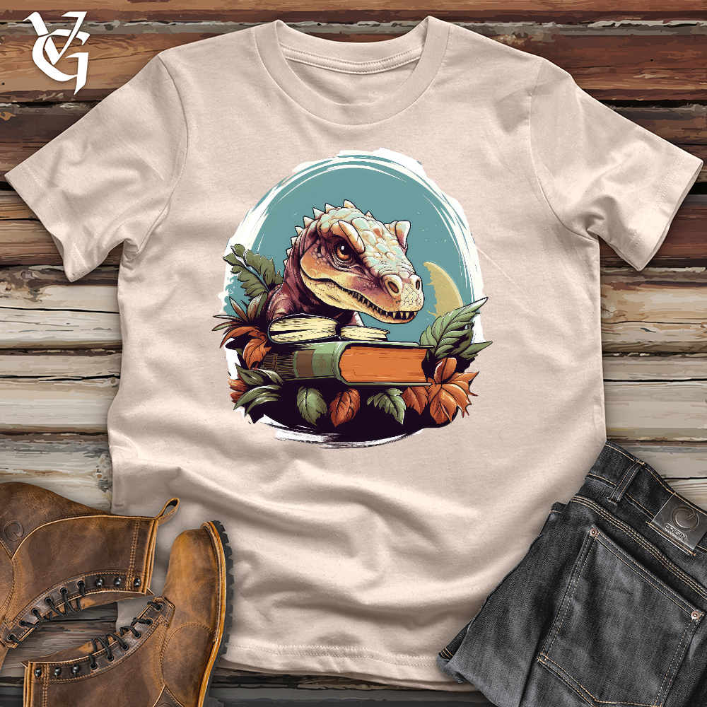 Viking Goods Dino Book Worm Cotton Tee Tan / L