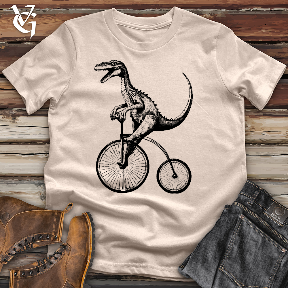 Viking Goods Dinosaur Cyclist Cotton Tee Tan / L