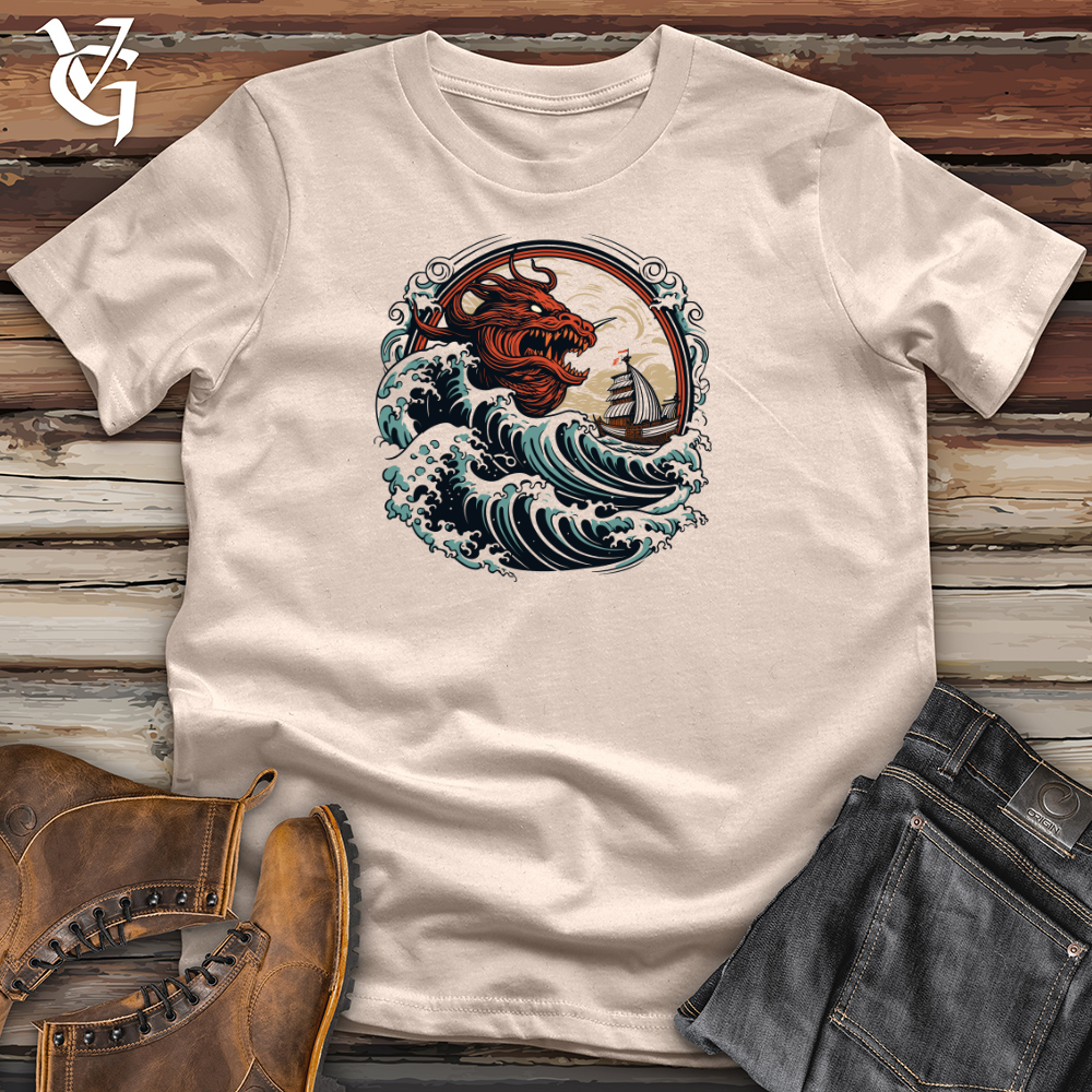 Viking Goods Dragon Sea Encounter Cotton Tee Tan / L