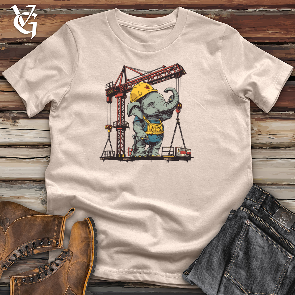 Viking Goods Elephant Construction Crew Cotton Tee Tan / L