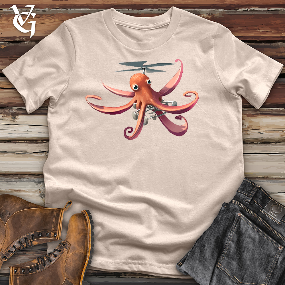 Viking Goods Flying Octopus Cotton Tee Tan / L
