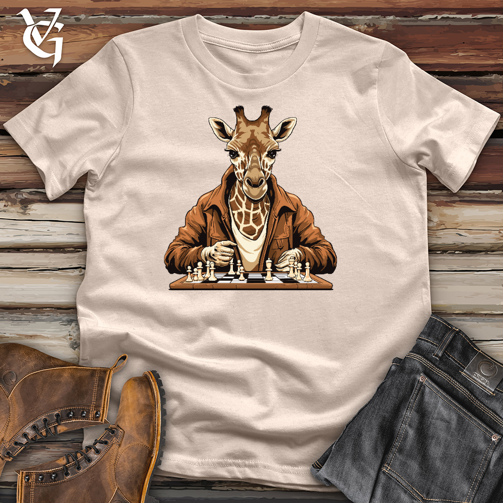 Viking Goods Giraffe Playing Chess Cotton Tee Tan / L