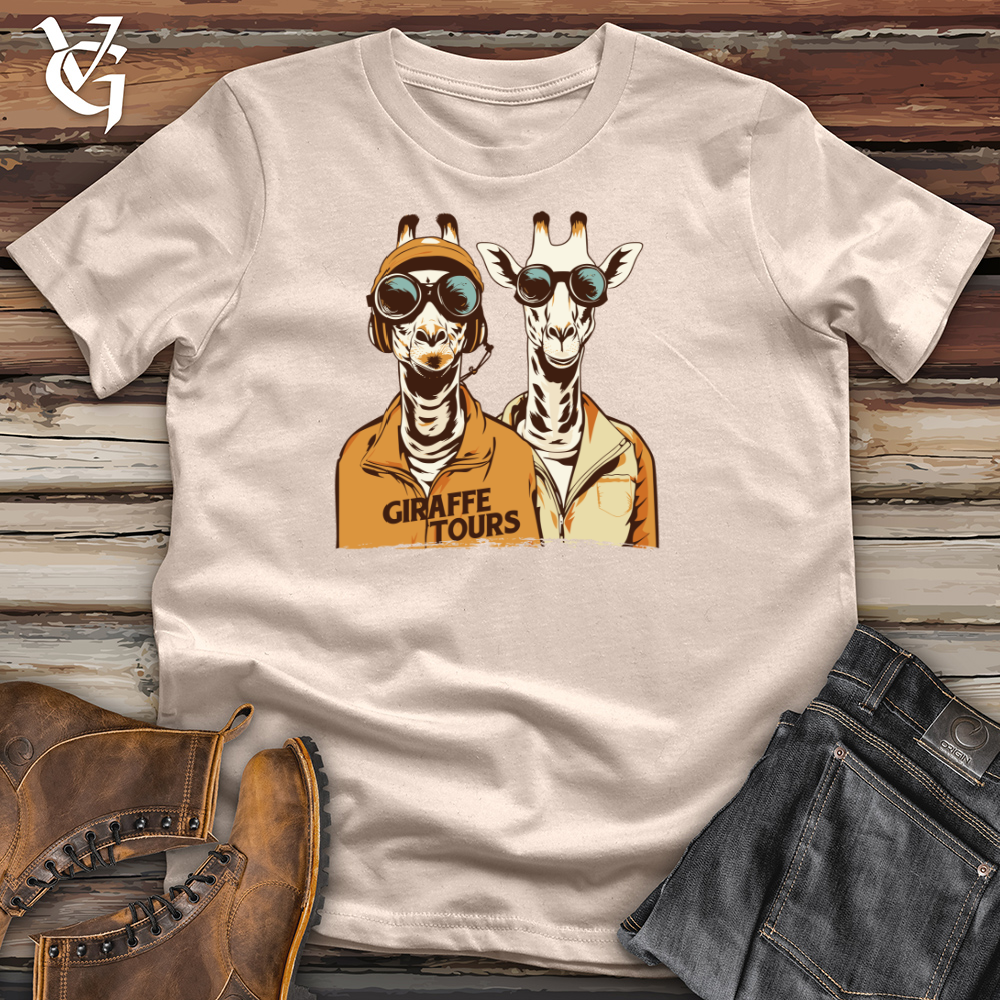 Viking Goods Giraffe Tours Pilots Cotton Tee Tan / L