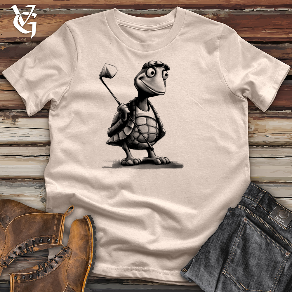 Viking Goods Gone Golfing Turtle Cotton Tee Tan / L
