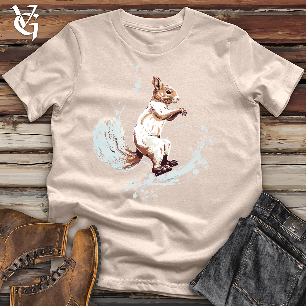 Viking Goods Graceful Ice Skating Squirrel Cotton Tee Tan / L