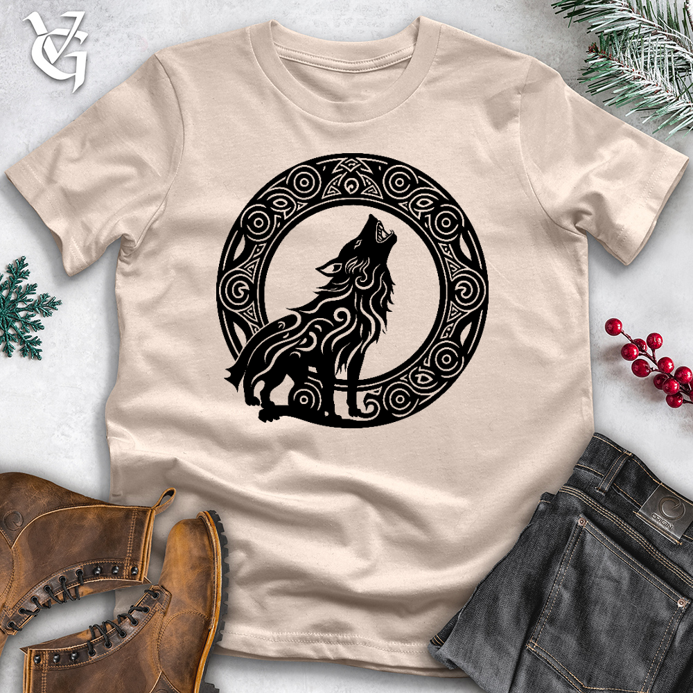 Viking Goods Howling Celtic Wolf Cotton Tee Tan / L