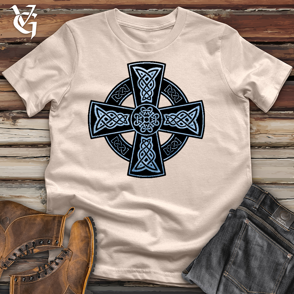 Viking Goods Icy Celtic Cross Cotton Tee Tan / L