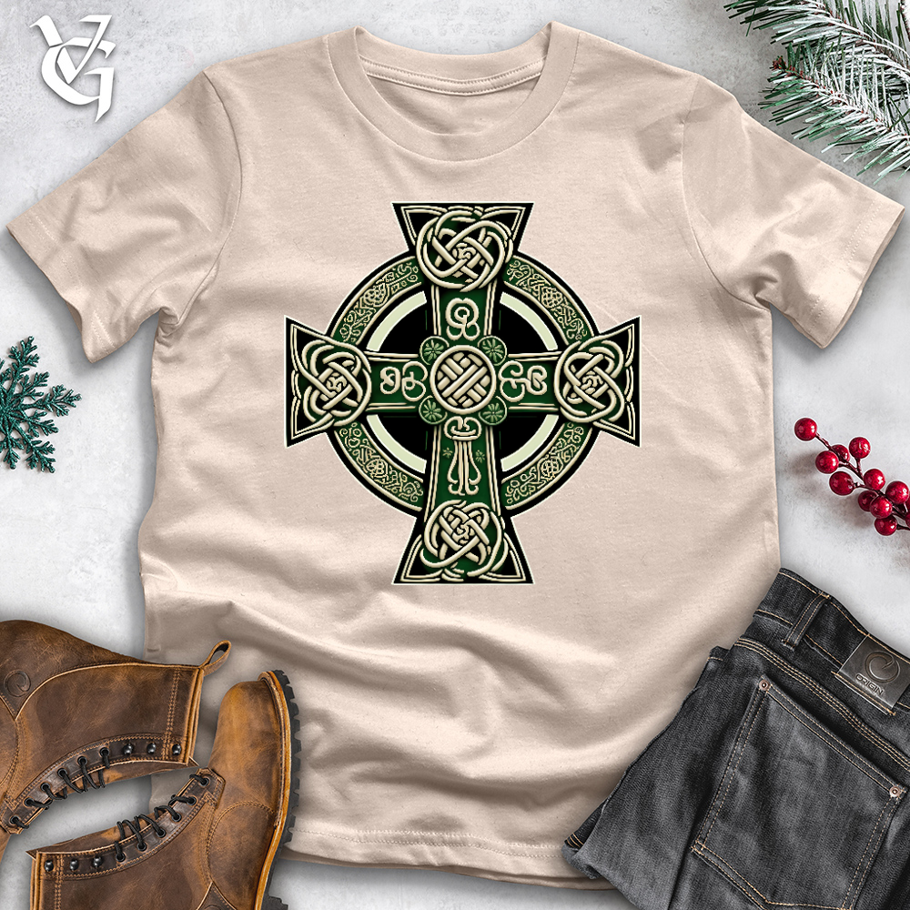 Viking Goods Knotted Celtic Crosses Cotton Tee Tan / L
