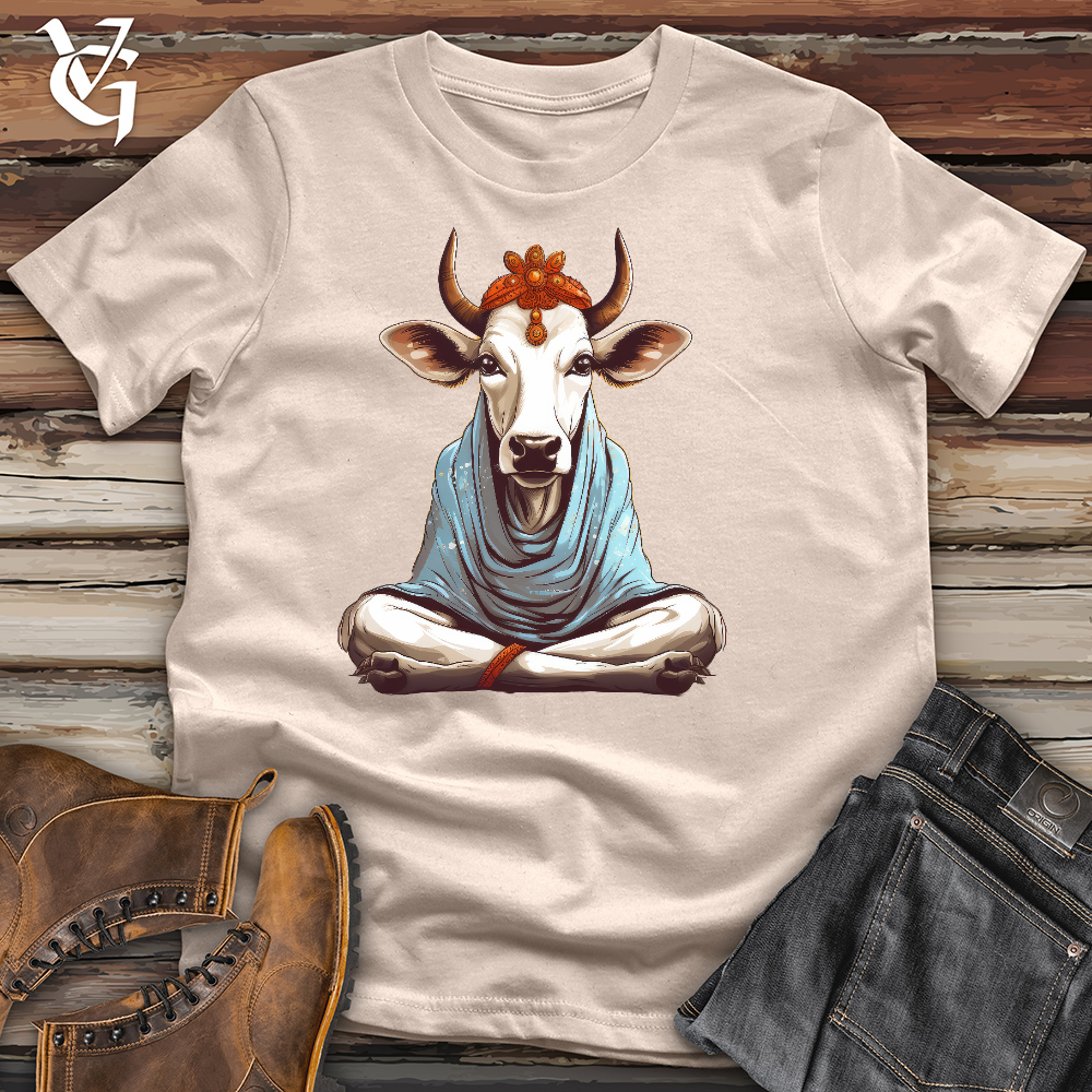 Viking Goods Meditating Cow Cotton Tee Tan / L