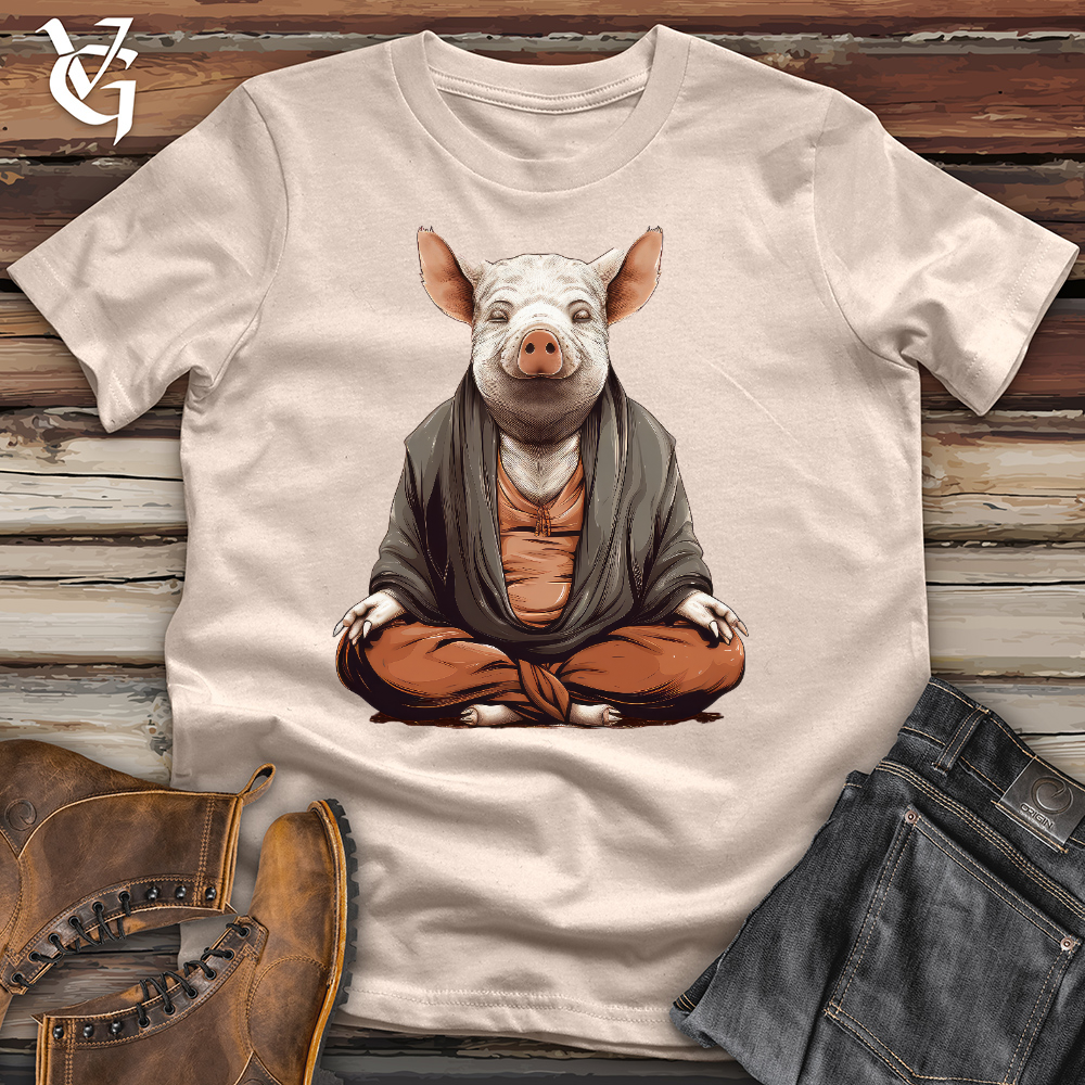 Viking Goods Meditating Pig Cotton Tee Tan / L