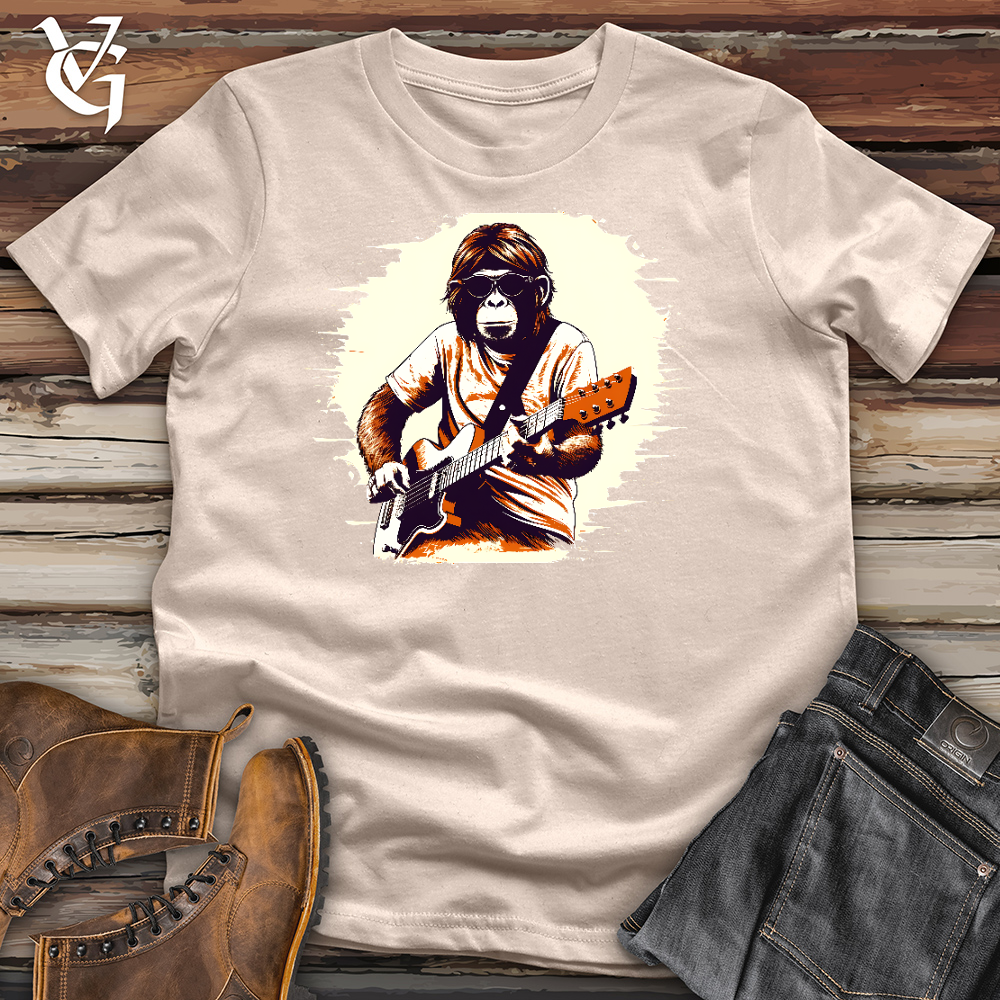 Viking Goods Monkey Playing Guitar Cotton Tee Tan / L