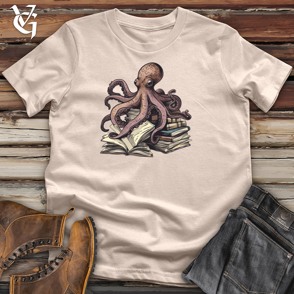 Viking Goods Octopus Book Wisdom Cotton Tee Tan / L