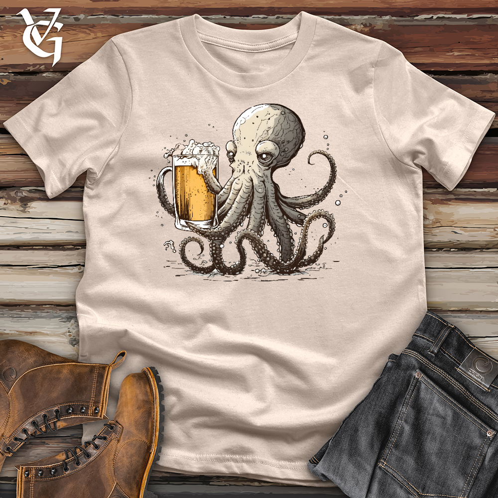 Viking Goods Octopus Happy Hour Cotton Tee Tan / L