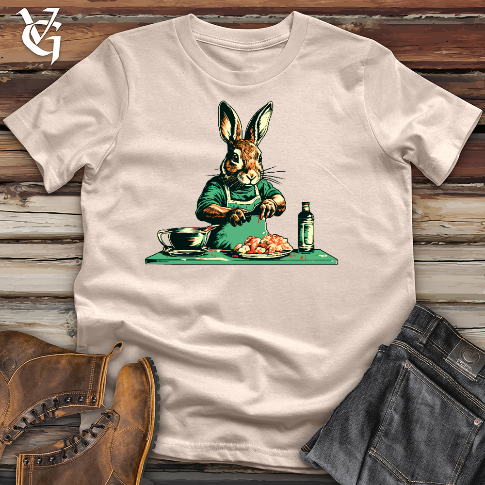 Viking Goods Rabbit Preparing Food Cotton Tee Tan / L