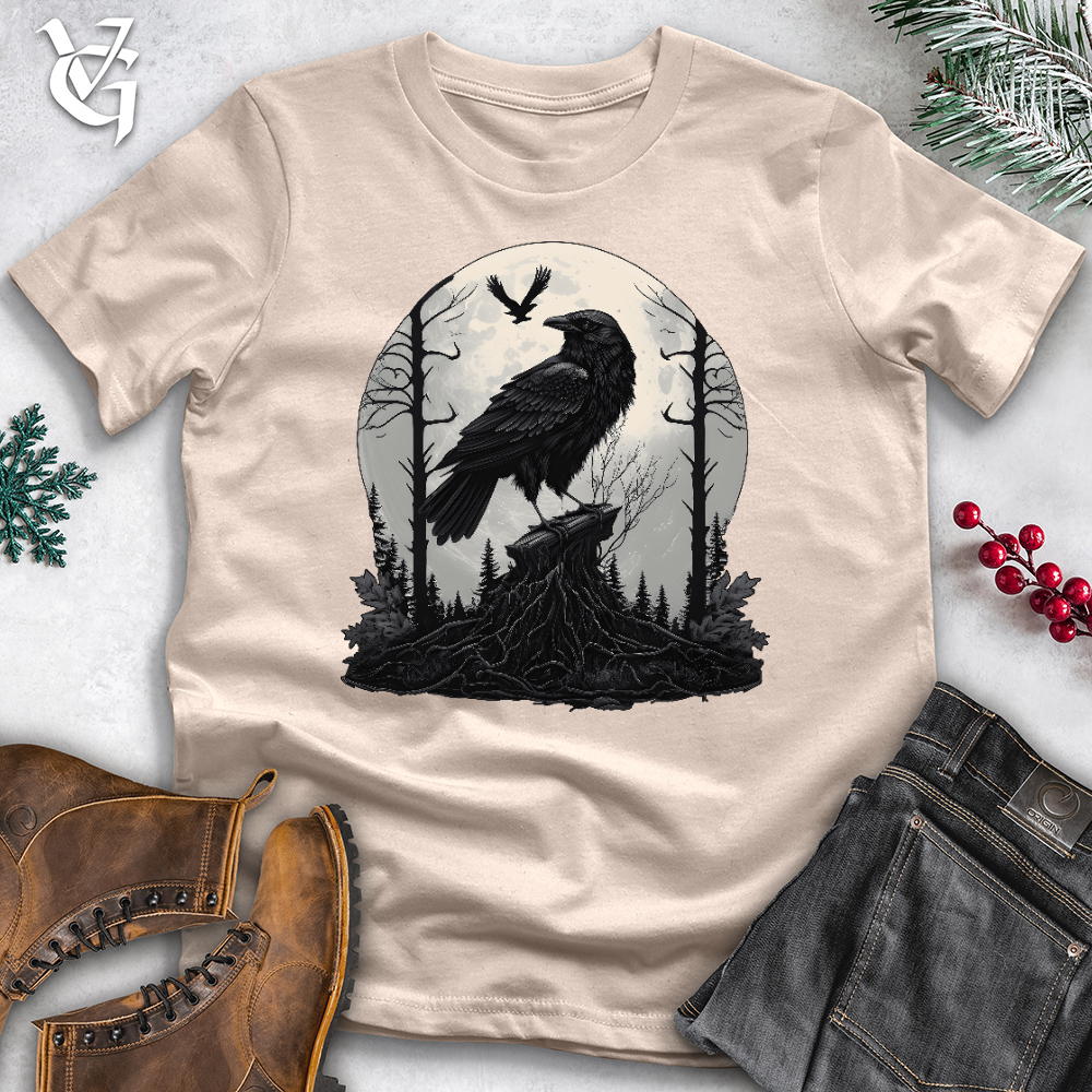 Viking Goods Raven Forest Moon Cotton Tee Tan / L