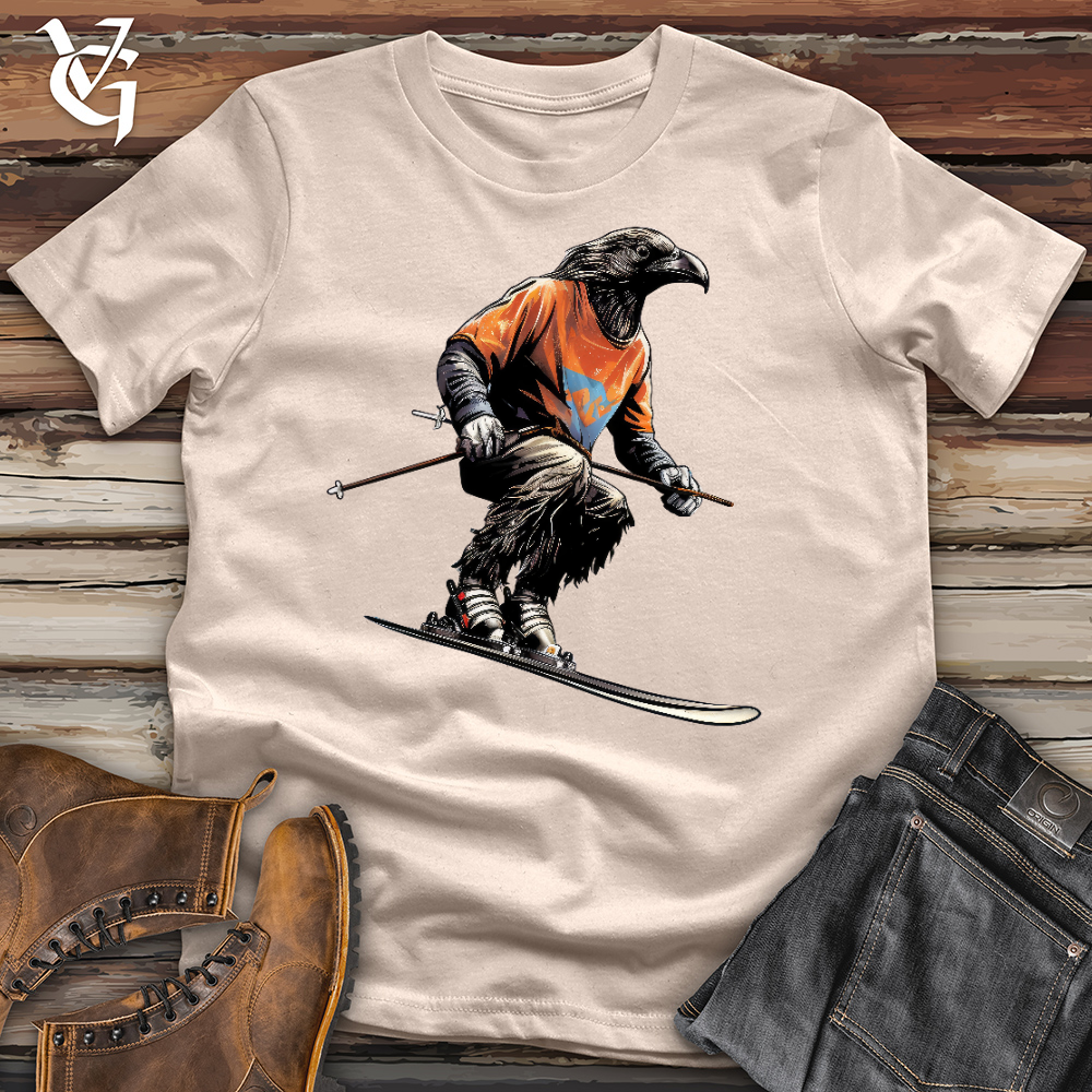 Viking Goods Skiing Raven Cotton Tee Tan / L