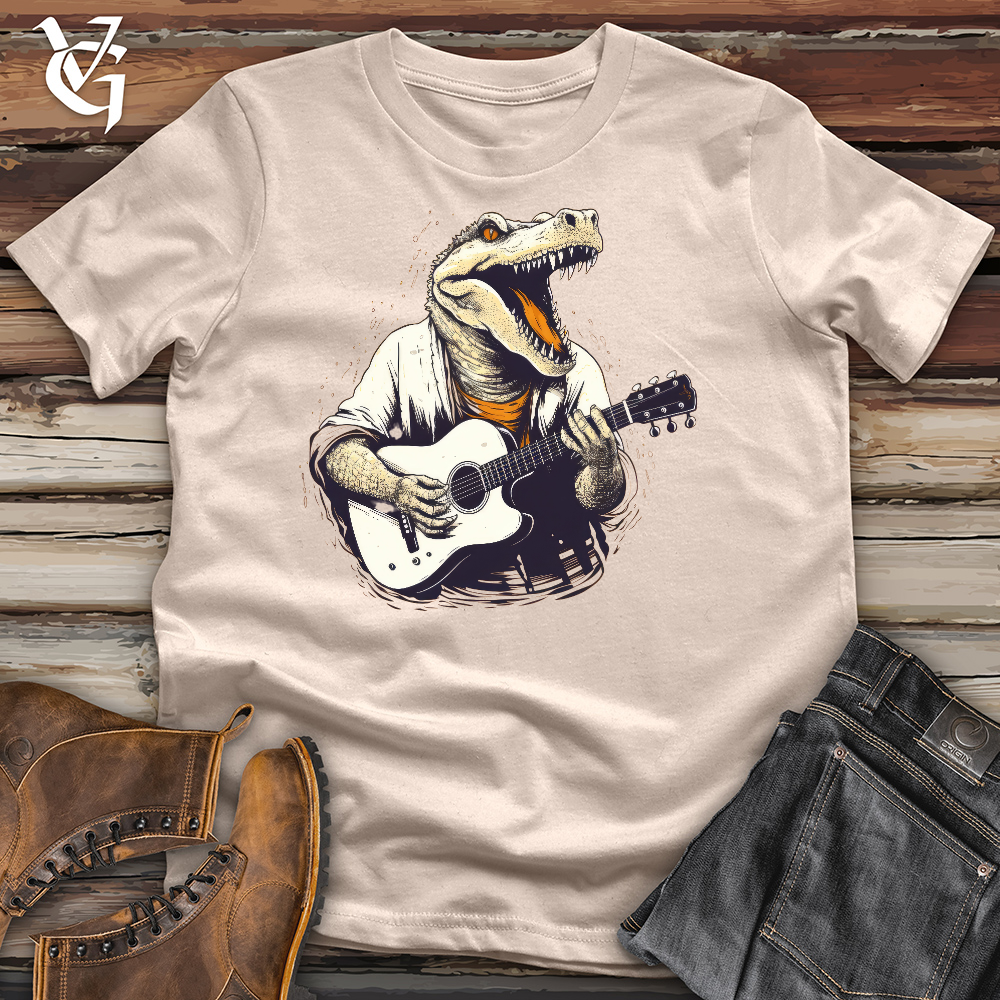 Viking Goods T-rex Guitarist Cotton Tee Tan / L