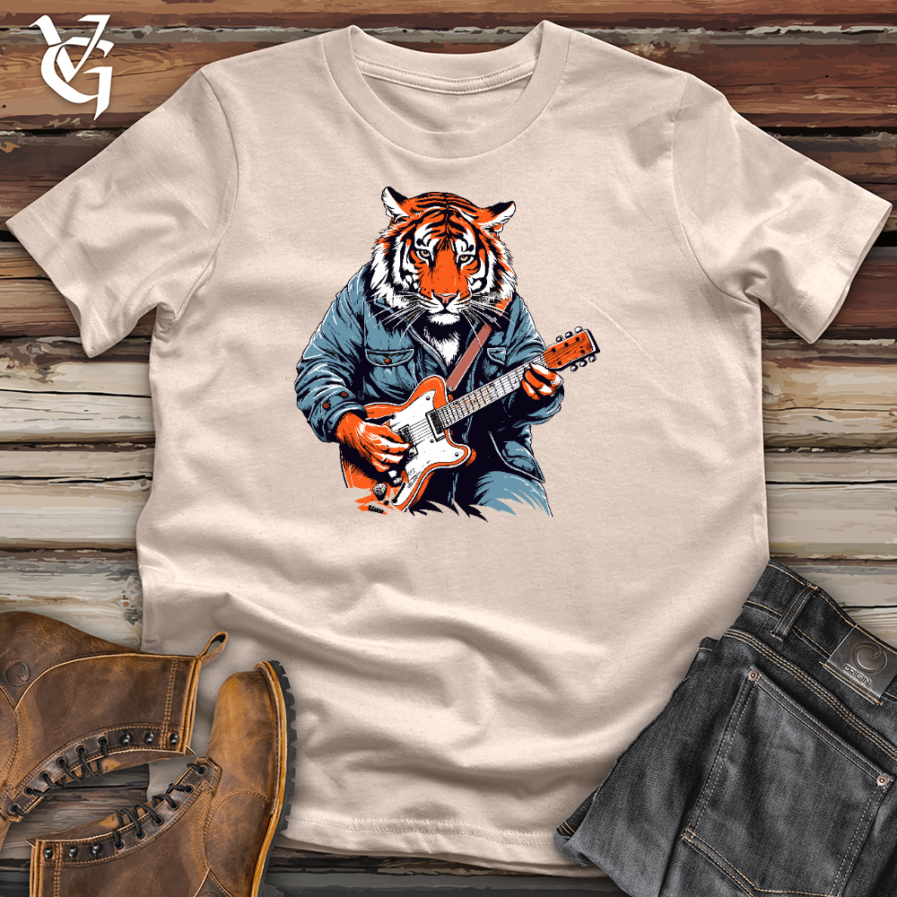 Viking Goods Tiger Playing Guitar Cotton Tee Tan / L