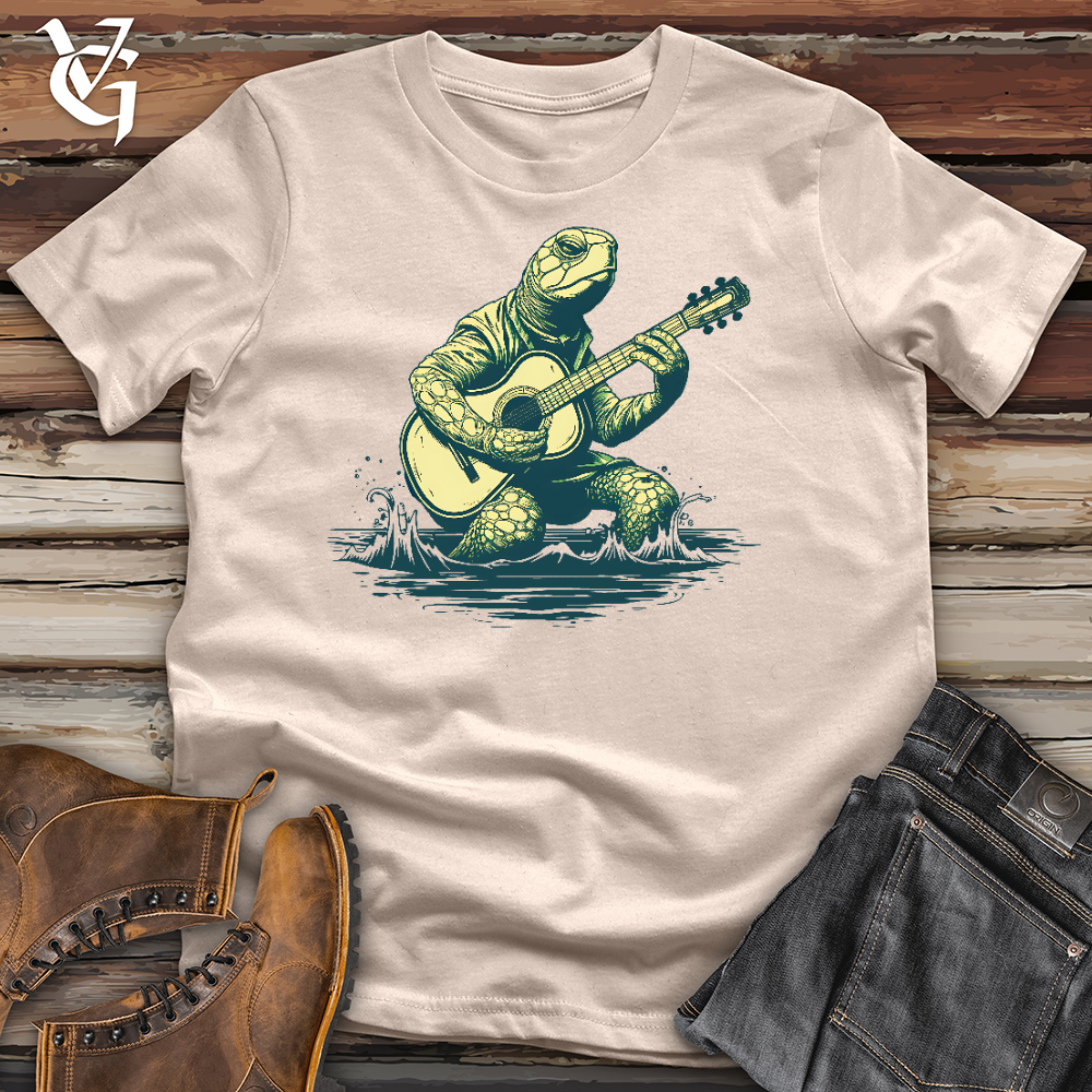 Viking Goods Turtle Playing Guitar Cotton Tee Tan / L
