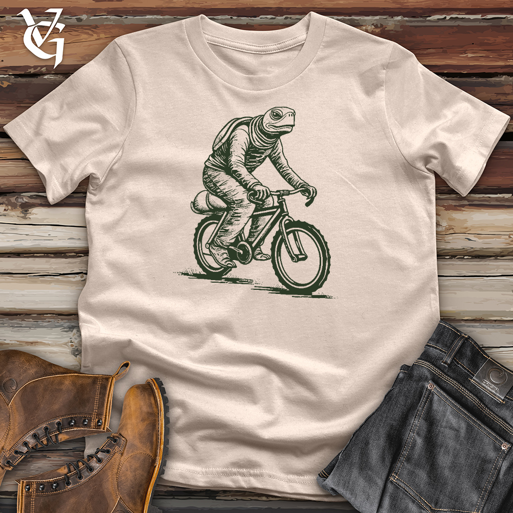 Viking Goods Turtle Riding A Bike Cotton Tee Tan / L