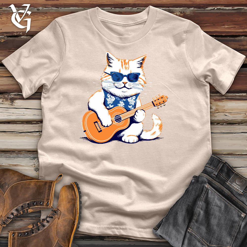 Viking Goods Ukulele Cat Serenade Cotton Tee Tan / L