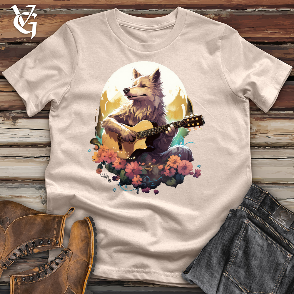 Viking Goods Wolf Guitarist Cotton Tee Tan / L