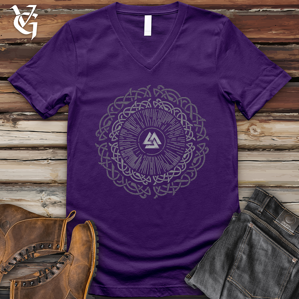 Viking Goods Ancient Round Celtic V- Neck Tee Team Purple / L