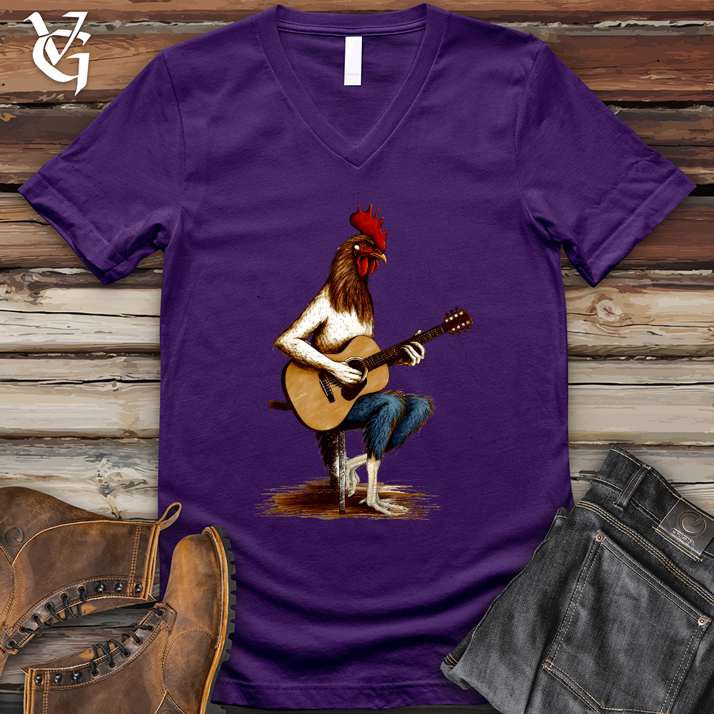 Viking Goods Chicken Guitarist V-Neck Tee Team Purple / L