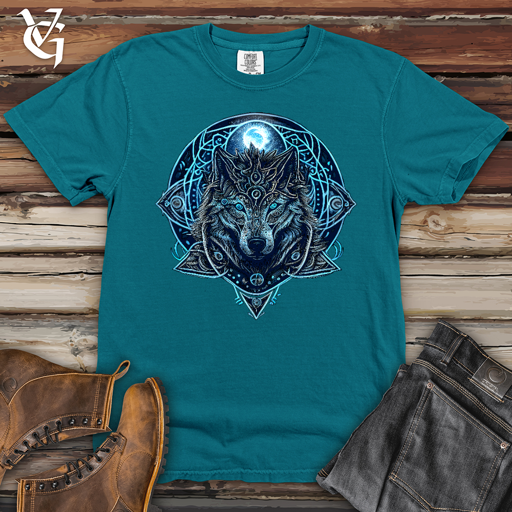 Viking Goods Celtic Fenrir Wolf Heavy Cotton Comfort Colors Tee Topaz Blue / L