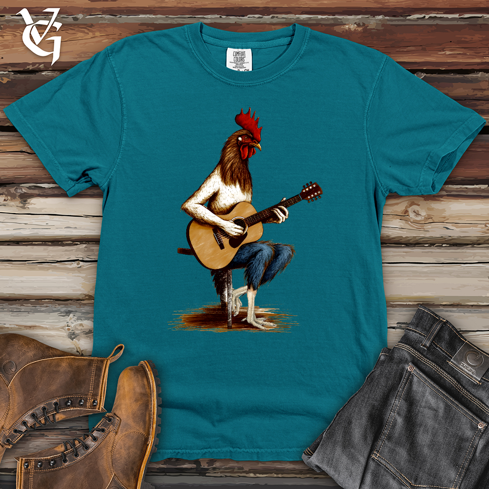 Viking Goods Chicken Guitarist Heavy Cotton Comfort Colors Tee Topaz Blue / L
