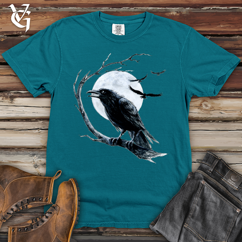 Viking Goods Cold Winter Raven Heavy Cotton Comfort Colors Tee Topaz Blue / L