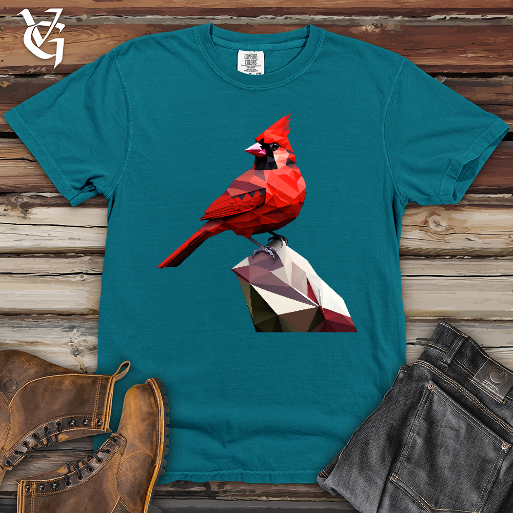 Viking Goods Geometric Cardinal Bird Heavy Cotton Comfort Colors Tee Topaz Blue / L