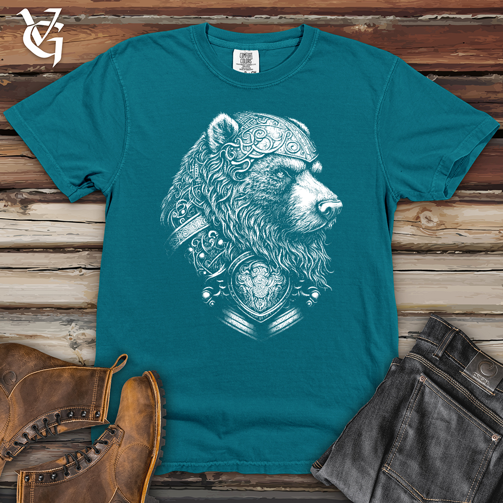 Viking Goods Handsome Celtic Bear Heavy Cotton Comfort Colors Tee Topaz Blue / L