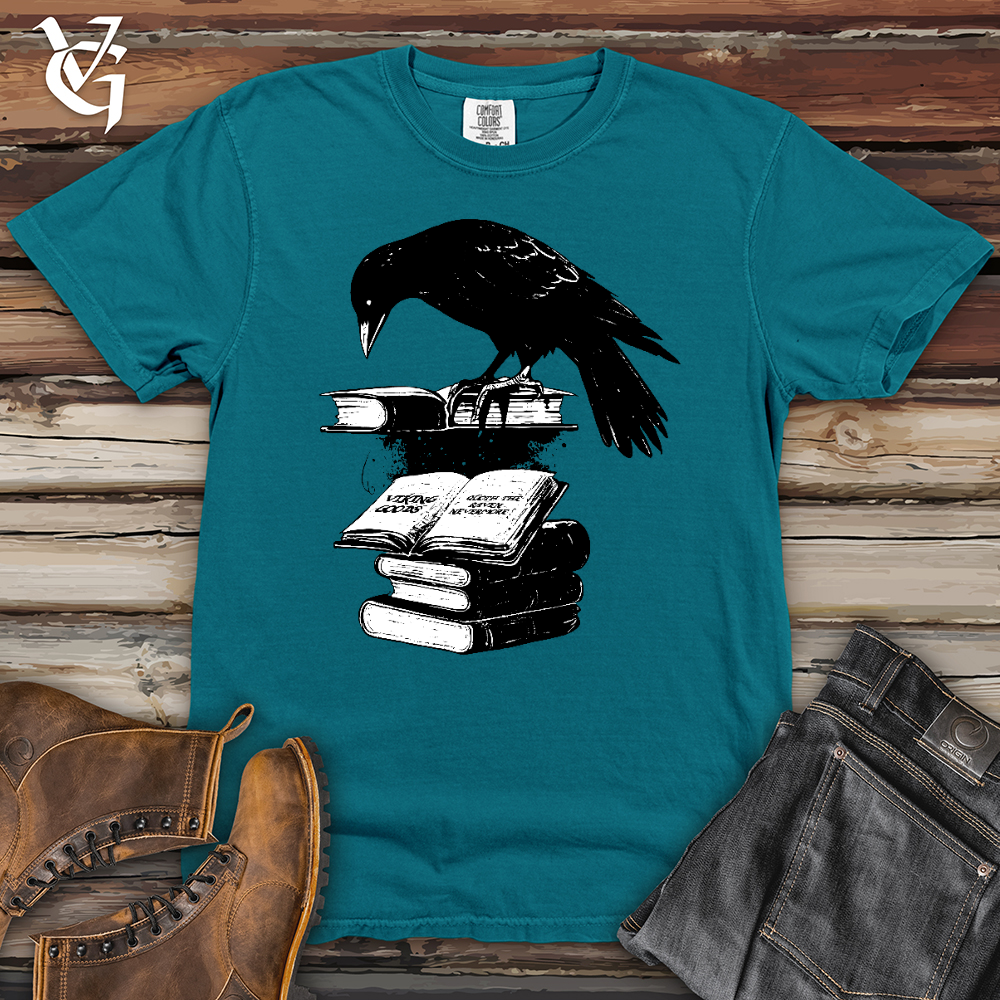 Viking Goods Raven Reading Fanatic Heavy Cotton Comfort Colors Tee Topaz Blue / L