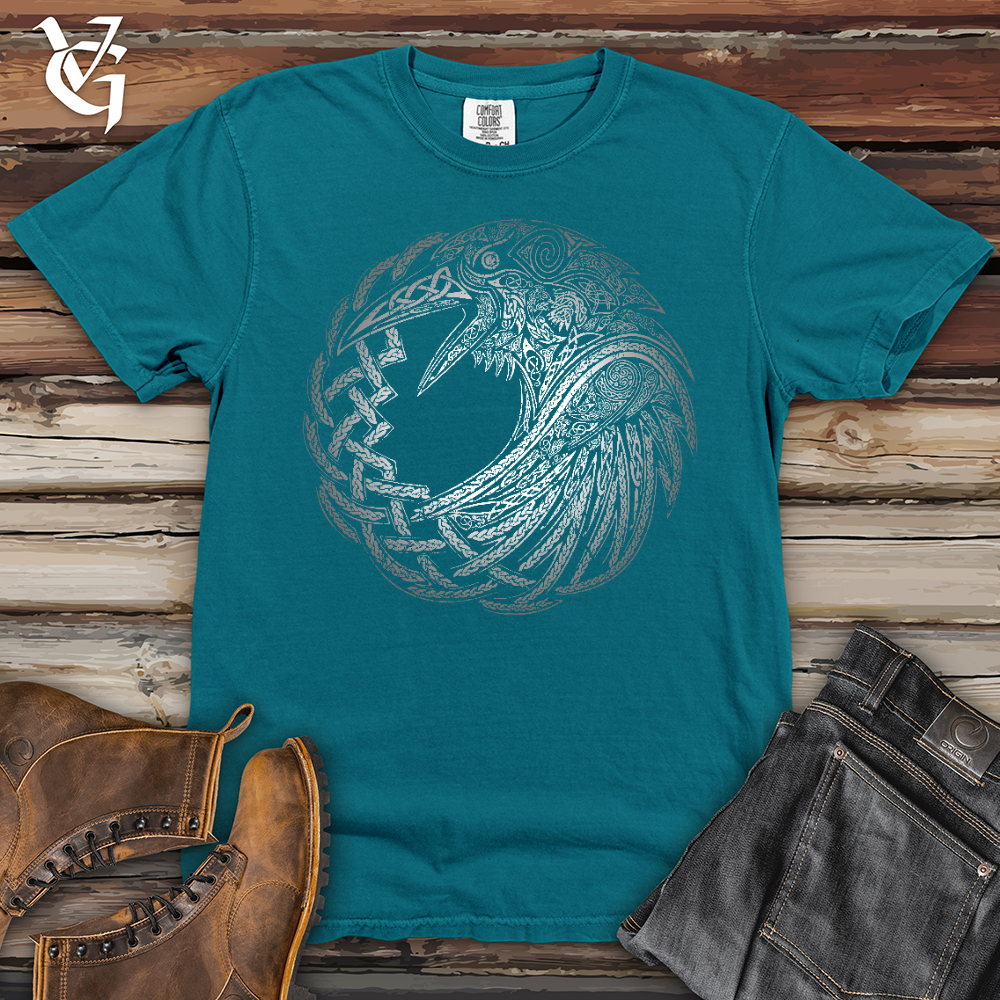 Viking Goods Silver Glass Raven Heavy Cotton Comfort Colors Tee Topaz Blue / L