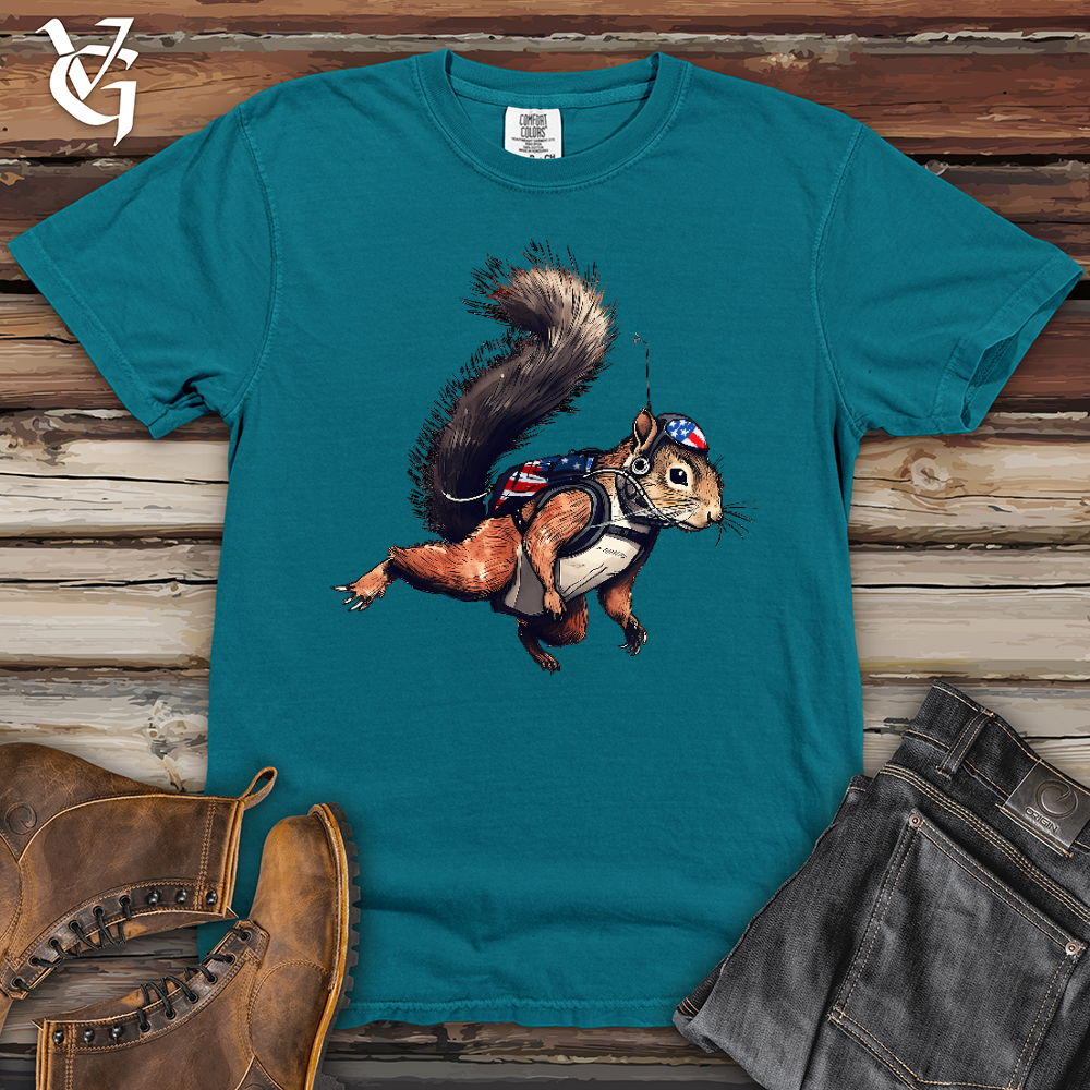 Viking Goods Skydiving Squirrel Heavy Cotton Comfort Colors Tee Topaz Blue / L