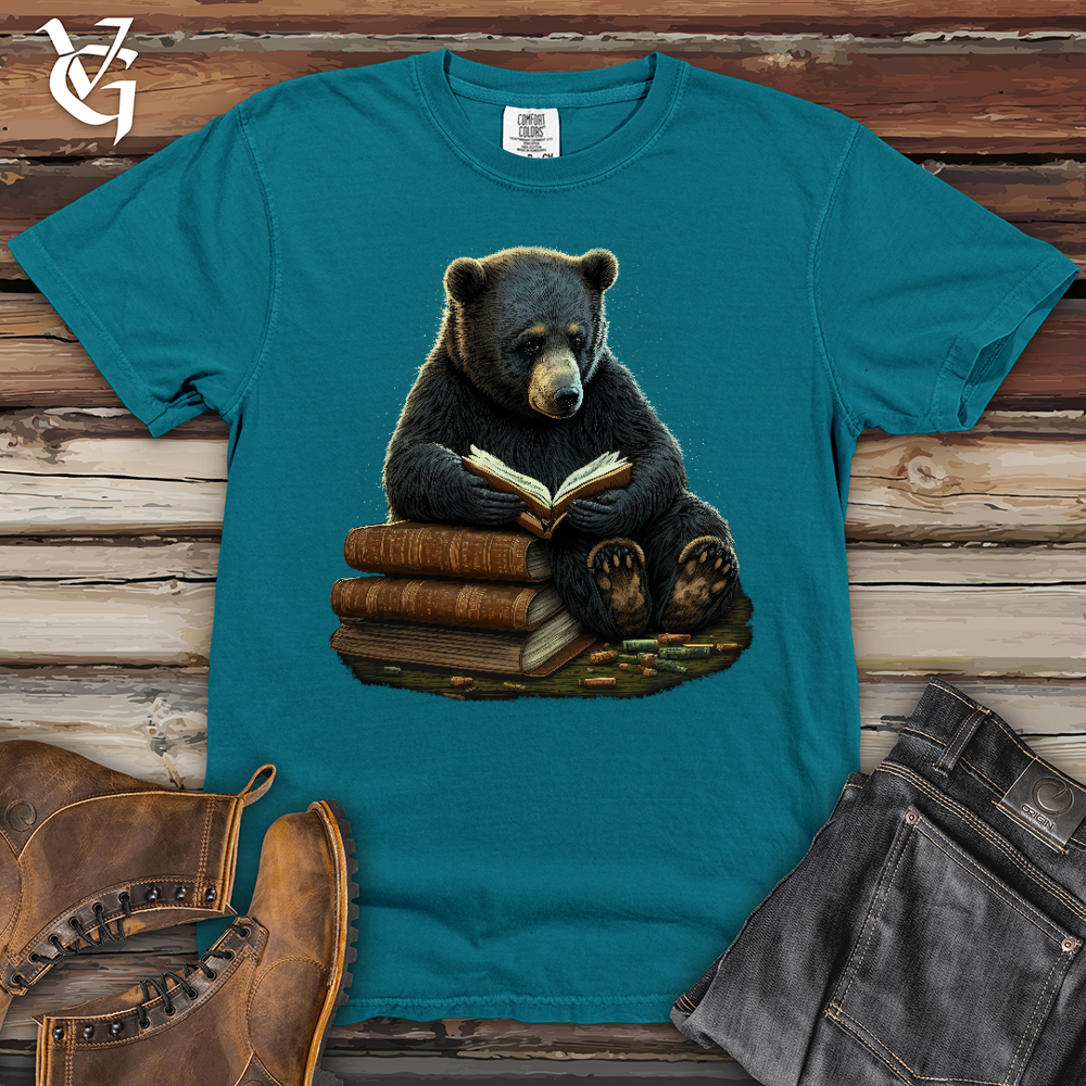 Viking Goods Studious Bear Heavy Cotton Comfort Colors Tee Topaz Blue / L