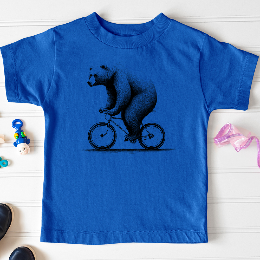 Viking Goods Bear Riding Bike Toddler Tee True Royal / 2T
