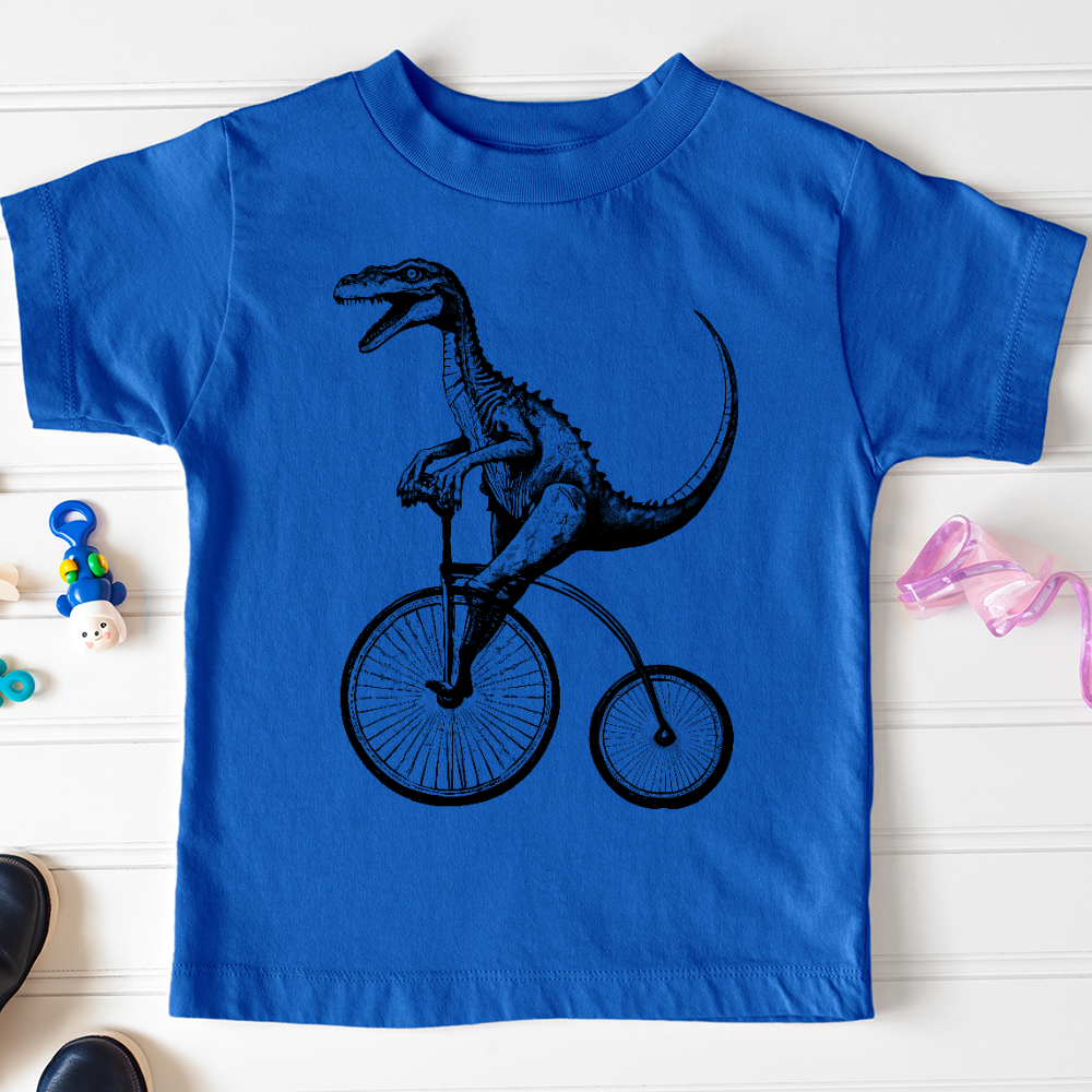 Viking Goods Dinosaur Cyclist Toddler Tee True Royal / 2T