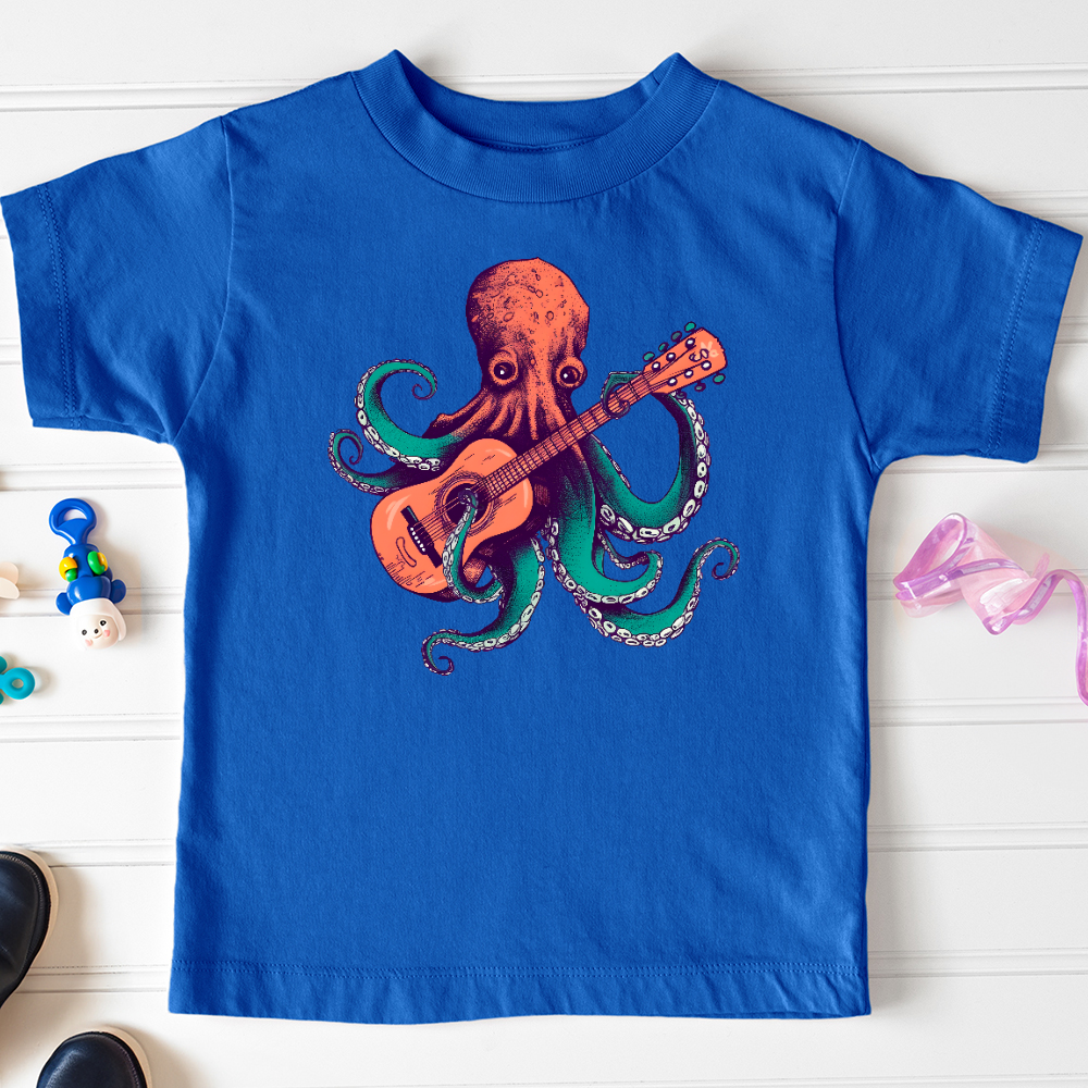 Viking Goods Octopus Guitarist Toddler Tee True Royal / 2T