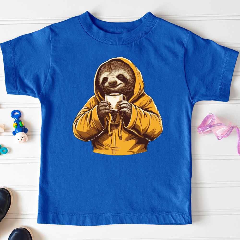 Viking Goods Sloth Coffee Toddler Tee True Royal / 2T