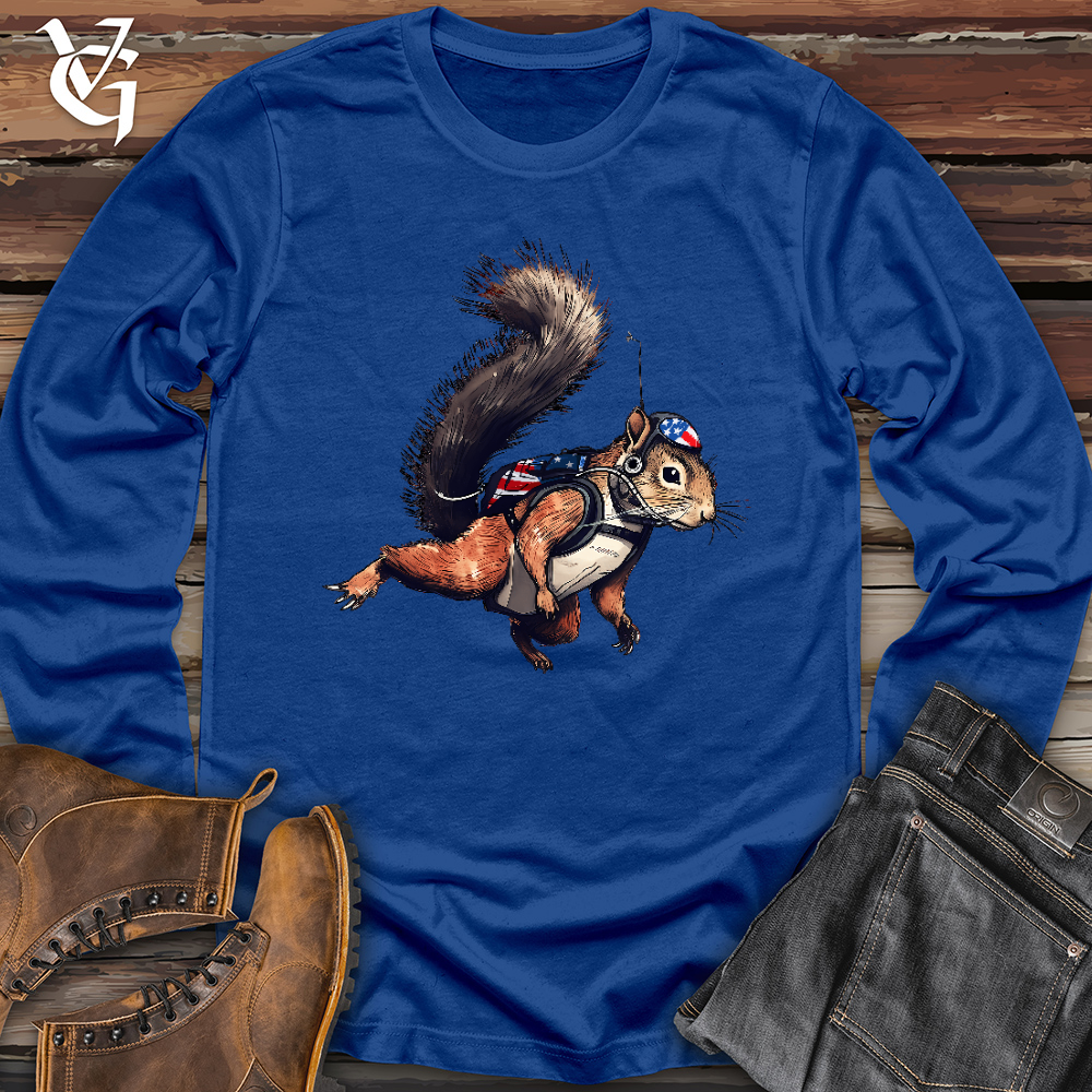 Viking Goods American Skydiving Squirrel Long Sleeve True Royal / L