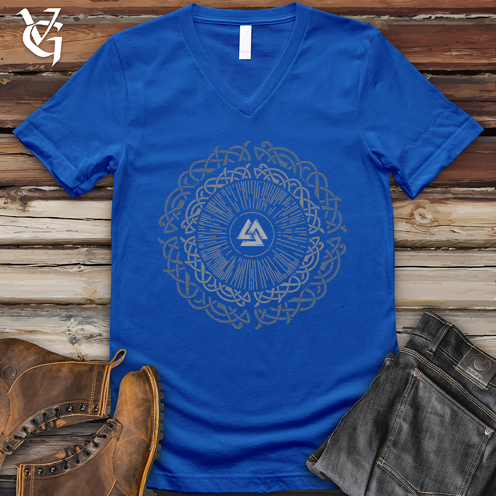 Viking Goods Ancient Round Celtic V- Neck Tee True Royal / L
