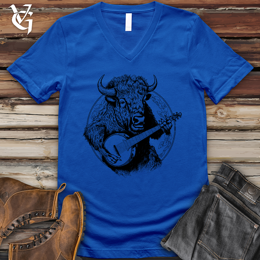 Viking Goods Banjo Bison V-Neck Tee True Royal / L