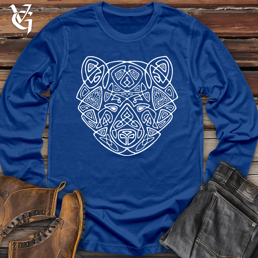 Viking Goods Bear Head Celtic Style Long Sleeve True Royal / L