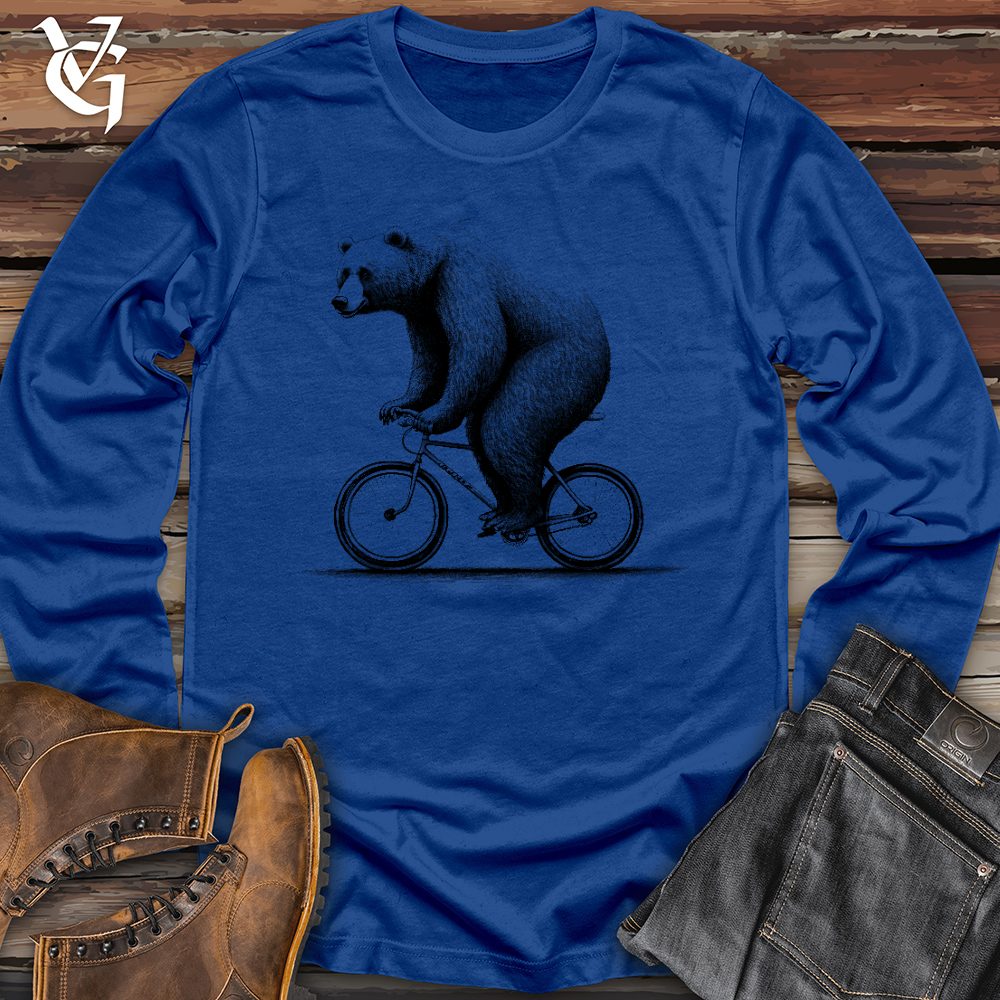 Viking Goods Bear Riding Bike Long Sleeve True Royal / L