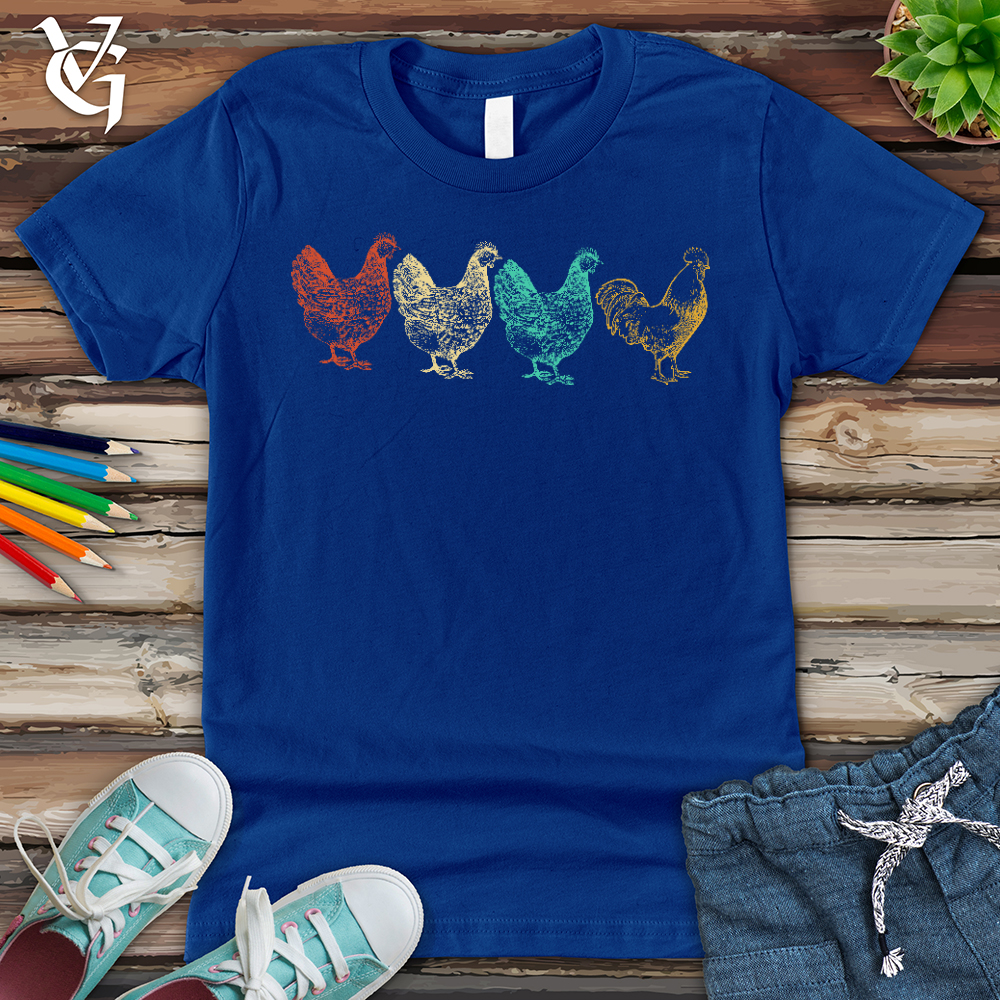 Viking Goods Chicken Scene Youth Tee True Royal / L